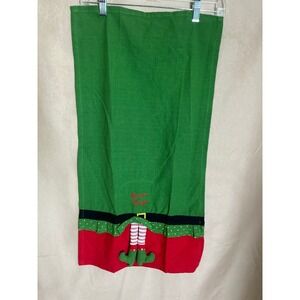 Unbranded Elf Tea Towel Unisex OS Green Excellent Santa's Helper 3D Legs Cotton